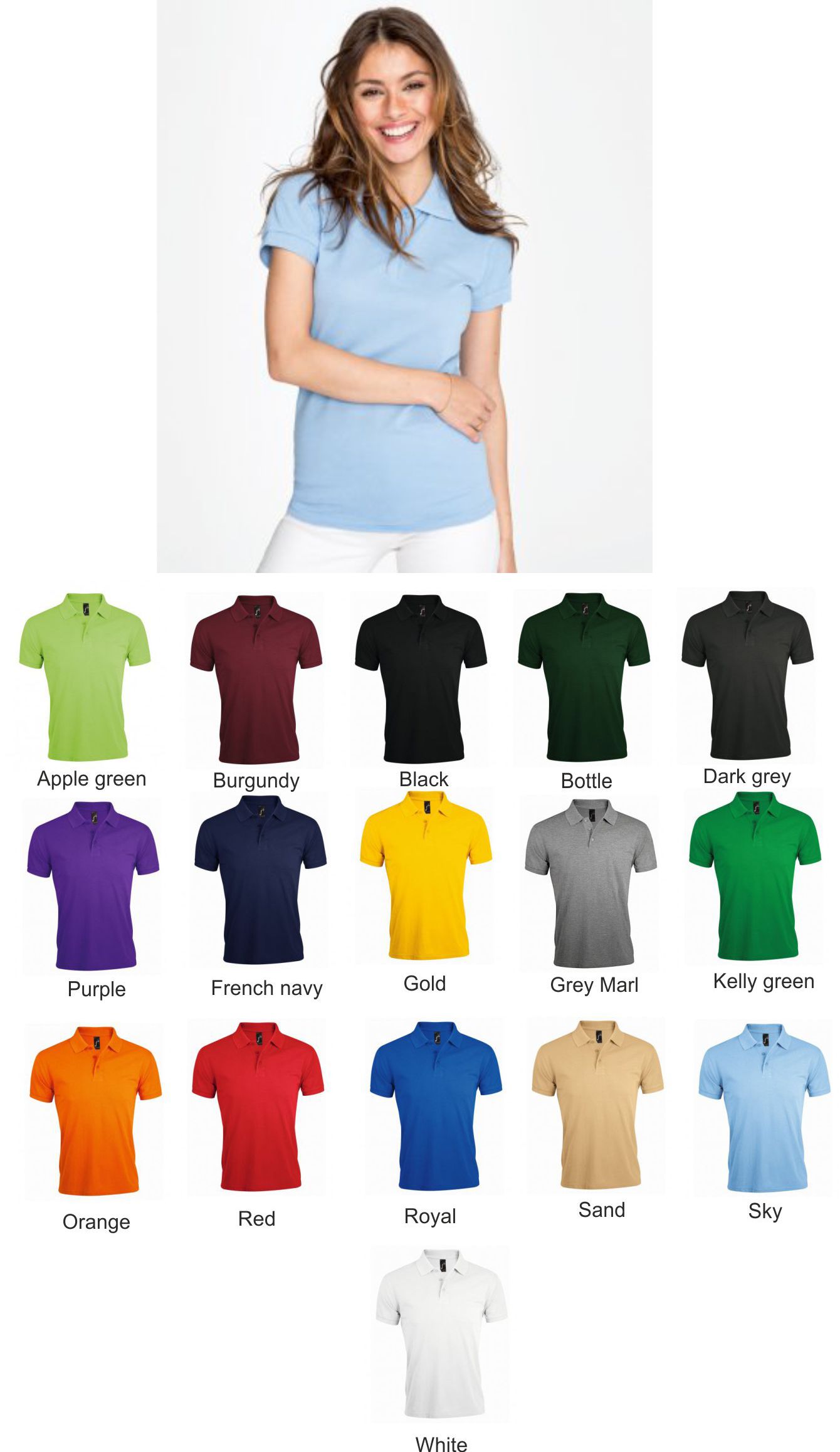 Sol's 10573 Ladies Prime Poly/cotton Pique Polo Shirt - Click Image to Close